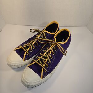 Converse All Star Low Top Purple &Yellow Shoes Men 10.5 Chuck Taylor